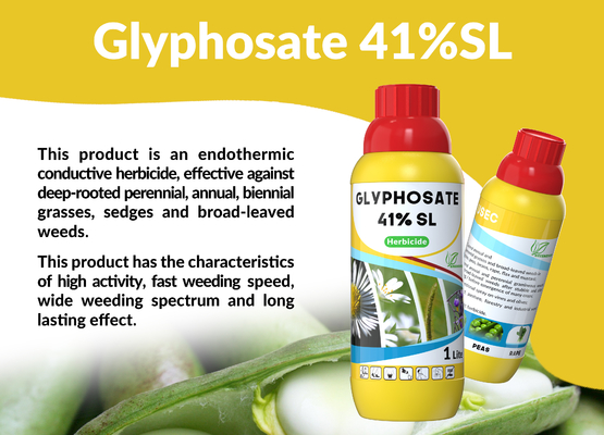 Glifosato 41%SL Herbicida no selectivo herbicida de hojas anchas CAS 1071-83-6 proveedor 