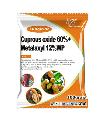 Mixture Metalaxyl 12% + Copper Oxide 60% WP Organic Fungicide Cocoa Tree and Coffee Tree