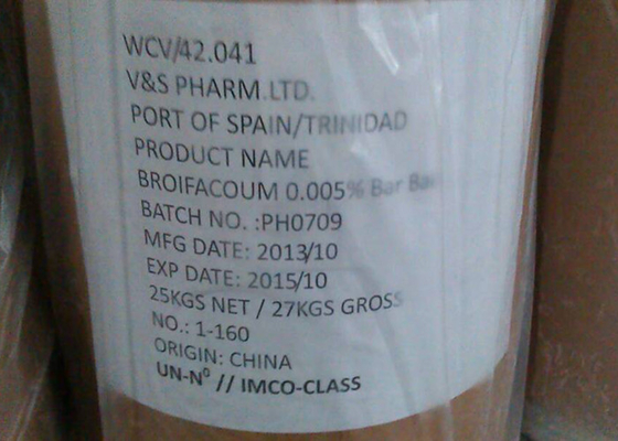 Matar eficazmente ratas y ratones Rodenticidas Brodifacoum 0,005% CAS 56073-10-0 proveedor 